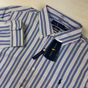 Ralph Lauren Mens XL Slim Fit Performance Button Down Striped‎ Shirt NWT